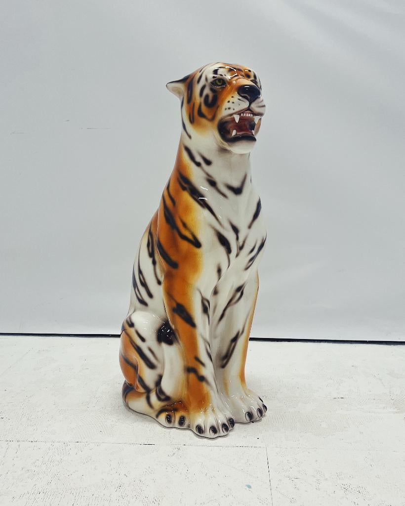 Tijger Beeld Keramiek, Verzamelen, Beelden en Beeldjes, Nieuw, Dier, Ophalen of Verzenden