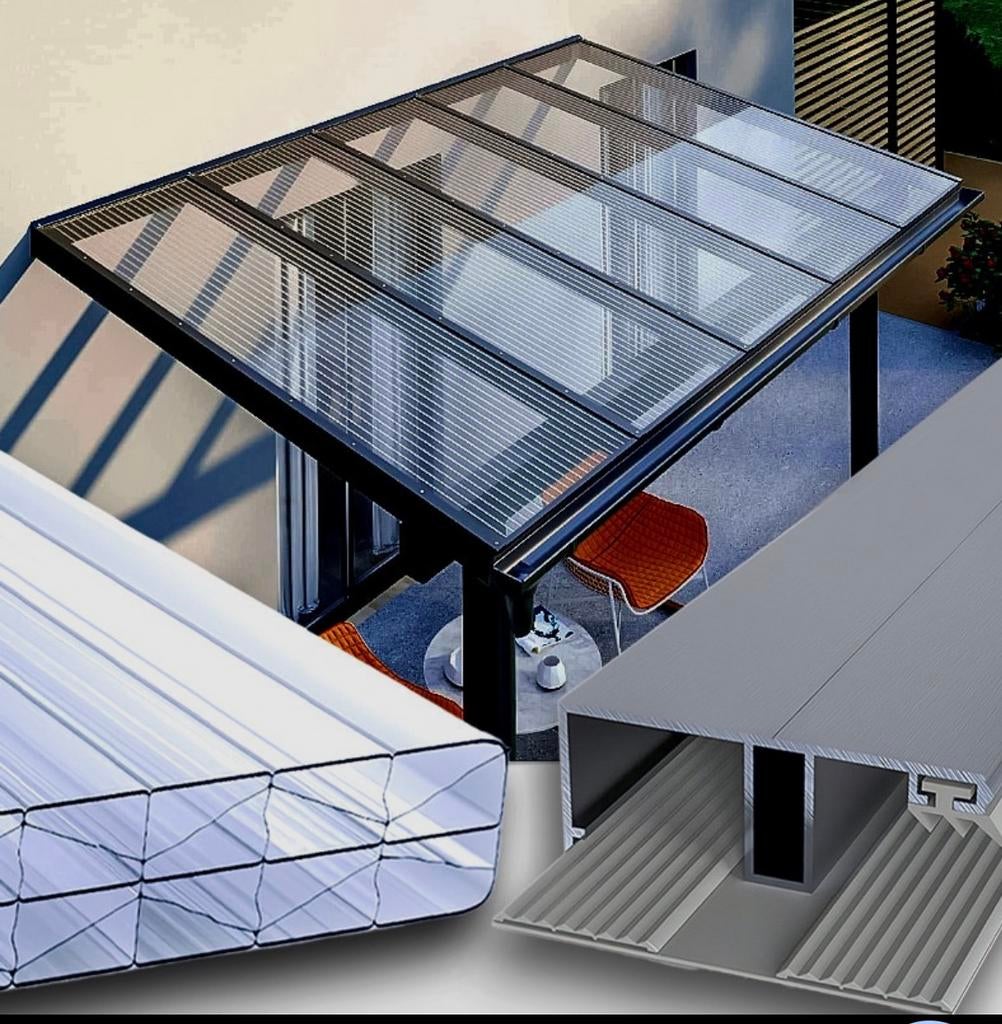 polycarbonaat platen afdak overkapping nieuw gebuikt goedkoo, Ophalen, Overige materialen, Minder dan 20 mm, Zo goed als nieuw