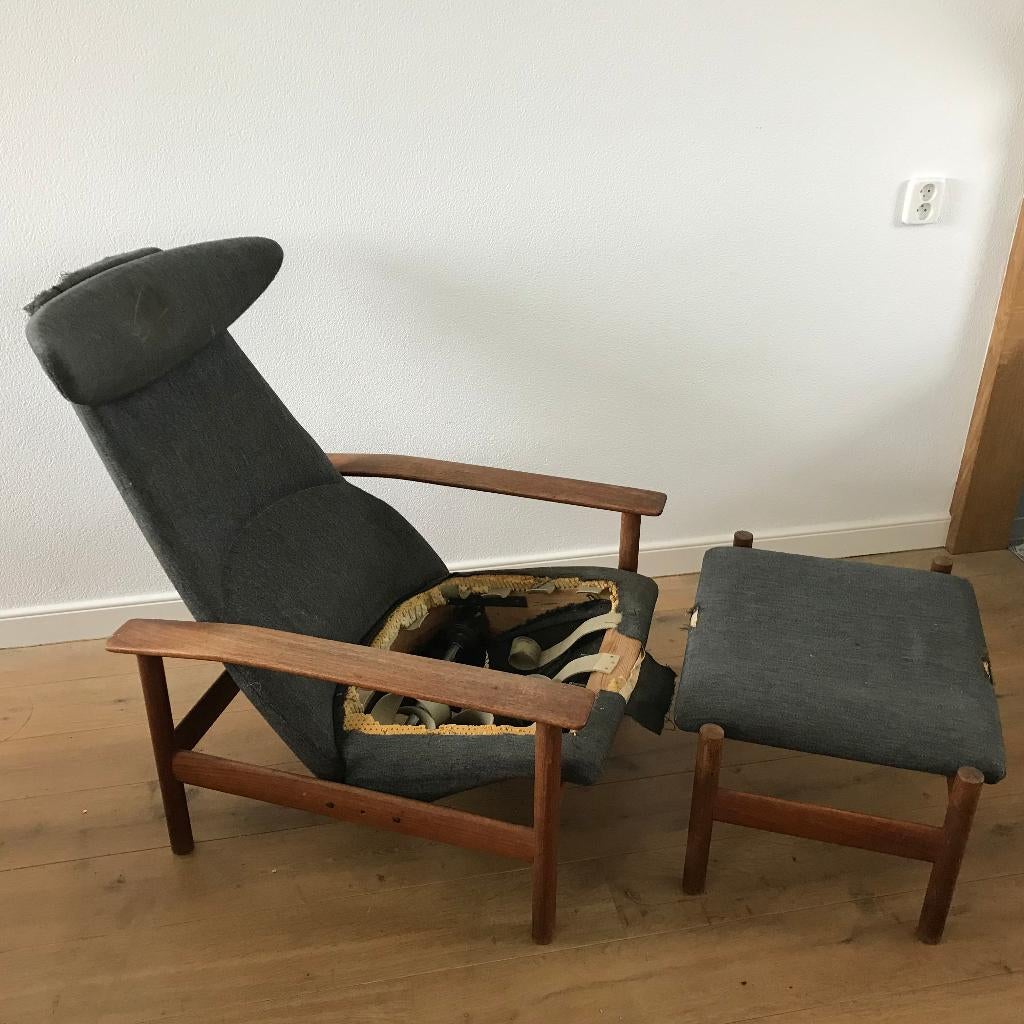 Sven Ivar Dysthe fauteuil stoel en Ottoman Dokka Mobler, Gebruikt, 75 tot 100 cm, Ophalen of Verzenden, Nvt