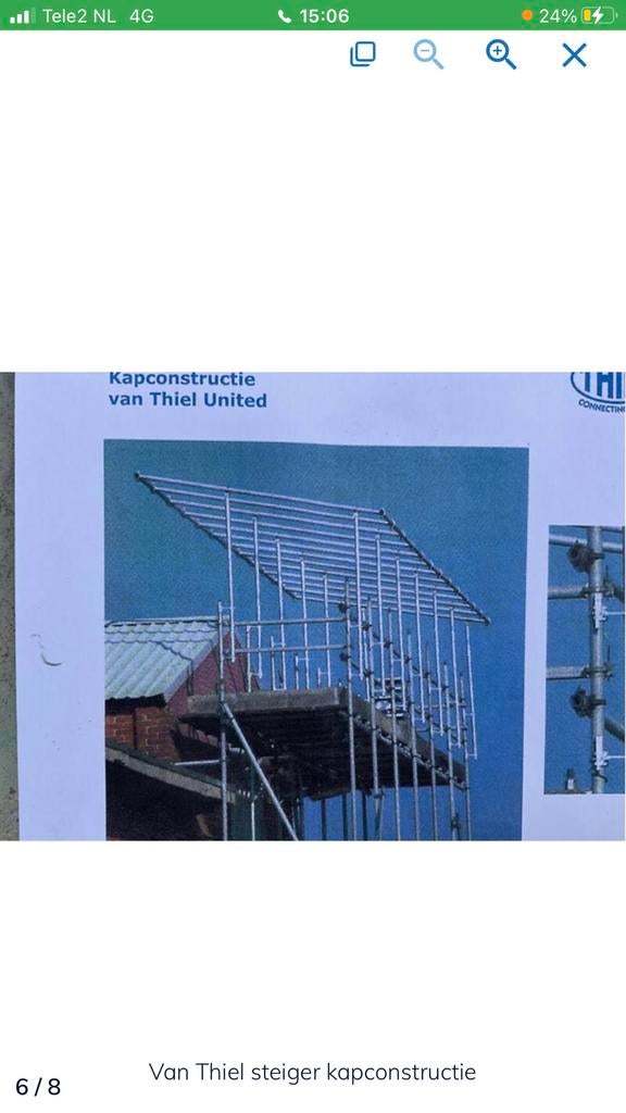 Kapconstructies , steiger overkapping , van thiel ,, Doe-het-zelf en Verbouw, Steigers, Ophalen of Verzenden, Zo goed als nieuw
