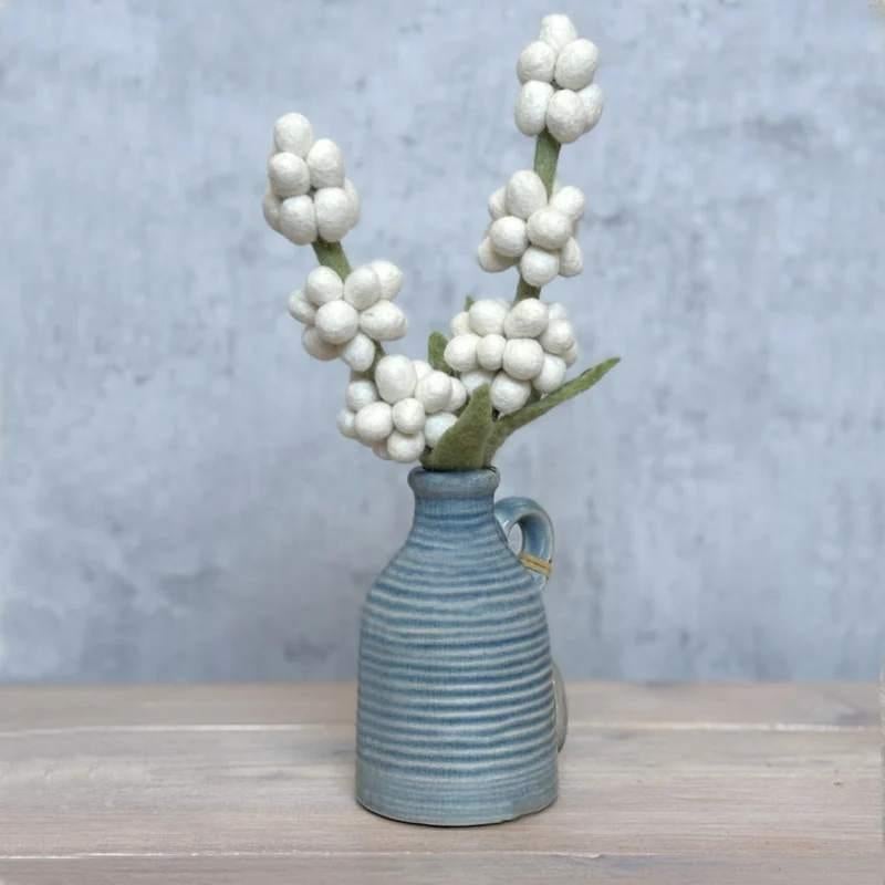 vilten hyacint in wit en paars 27 cm leuk als cadeau, Wolvilt, -, -, Overige typen