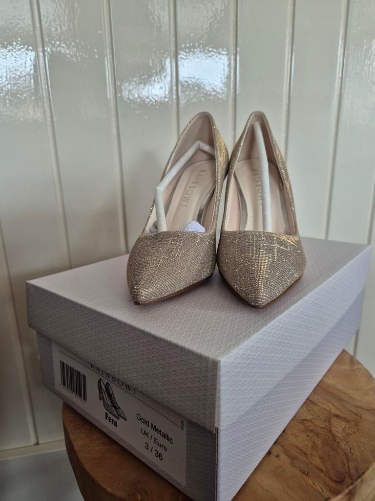 Bruidsschoen/pump - Rainbow Club - Maat 36 Goud Metallic, Pumps, Overige kleuren, Nieuw, Ophalen of Verzenden