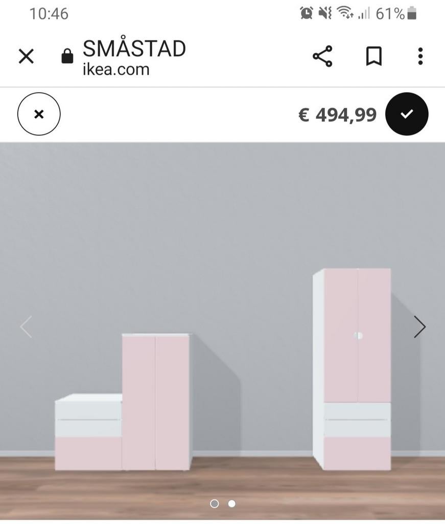 Ikea Småstad Kinderkast Wit met Roze, Kinderen en Baby's, Kinderkamer | Commodes en Kasten, Kast, 50 tot 70 cm, 105 cm of meer