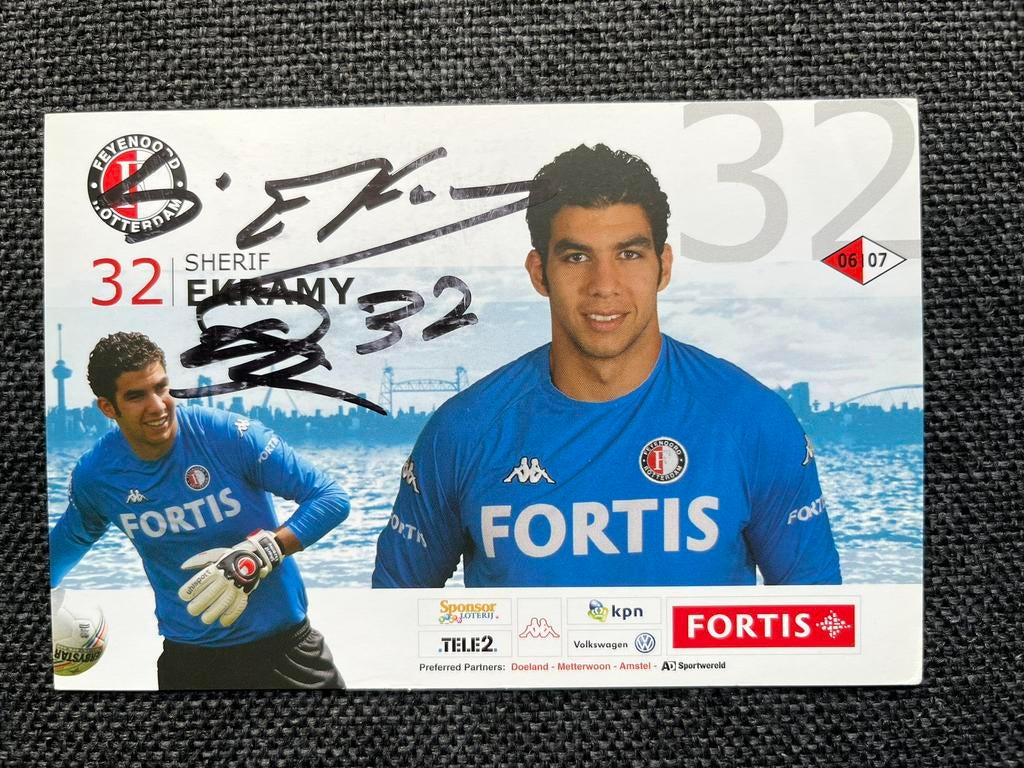 Feyenoord spelerskaart Ekramy met handtekening, Ophalen of Verzenden, Zo goed als nieuw, Feyenoord, Spelerskaart