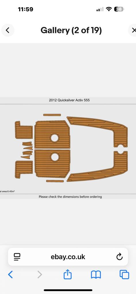 Quicksilver Activ 555 teak vloer, Ophalen of Verzenden, Nieuw, Interieur en Kussens