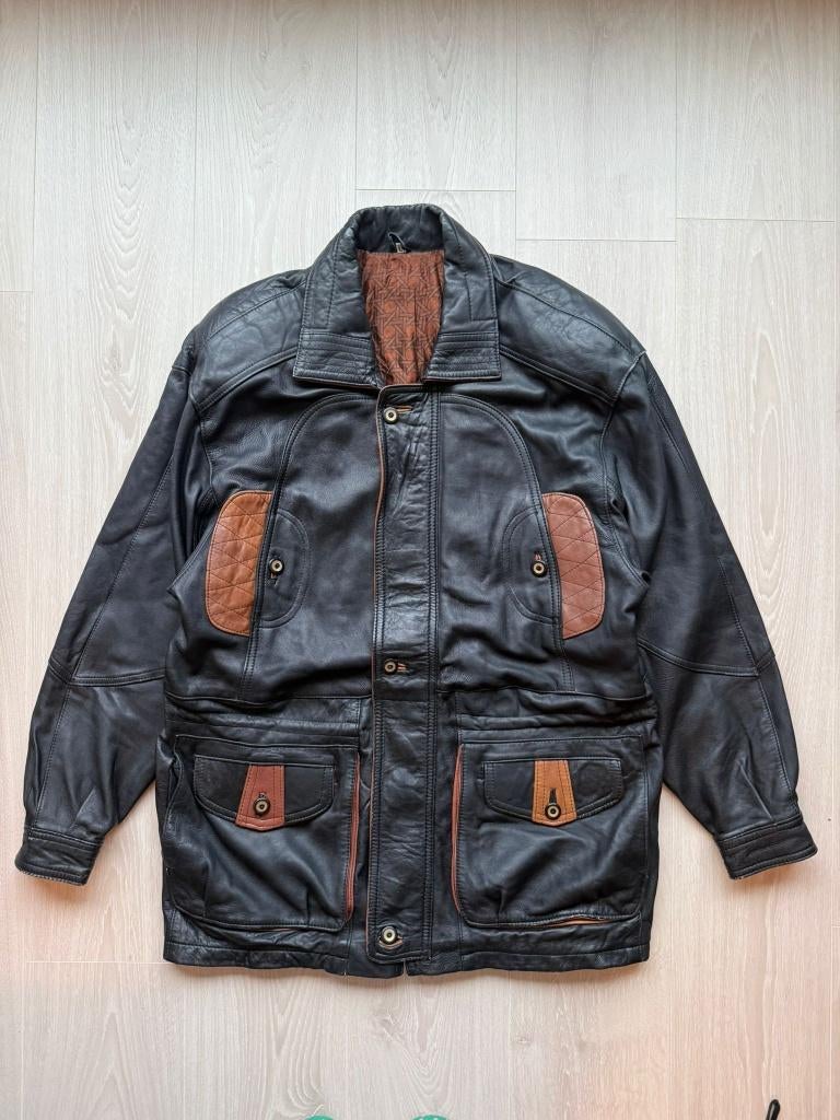 Vintage Leren Jas L, Bruin, ., Ophalen of Verzenden, Zo goed als nieuw