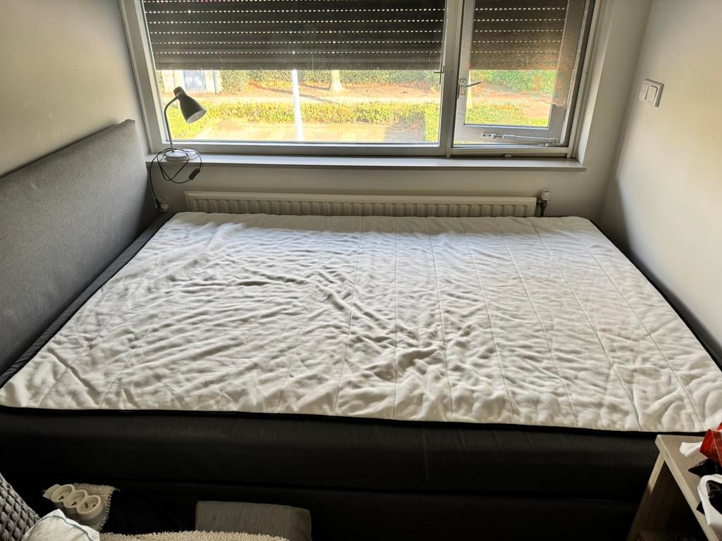 Grijze SÄBÖVIK Boxspring Ikea 140x200 cm, Huis en Inrichting, Slaapkamer | Boxsprings, Gebruikt, Tweepersoons, 200 cm, Grijs