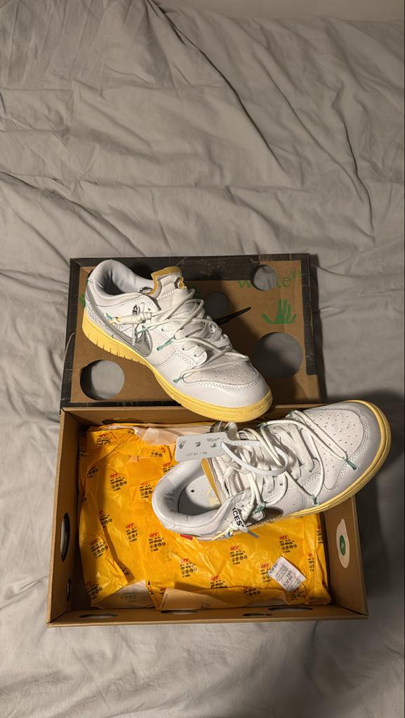 Nike Dunk Low Off-White Lot - Maat 43, Kleding | Heren, Schoenen, Verzenden, Wit, Sneakers of Gympen, Zo goed als nieuw