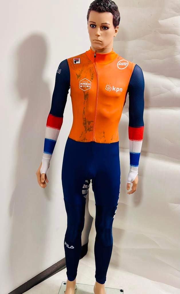Schaatskleding schaatspak massastart rubber teamNL Fila L, Ophalen of Verzenden, Zo goed als nieuw, Overige typen, Overige merken