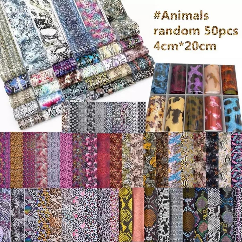 50 Stuks Nail Art Folies Set in Doos. 3 HALEN 2 BETALEN!!!, Sieraden, Tassen en Uiterlijk, Uiterlijk | Cosmetica en Make-up, Blauw
