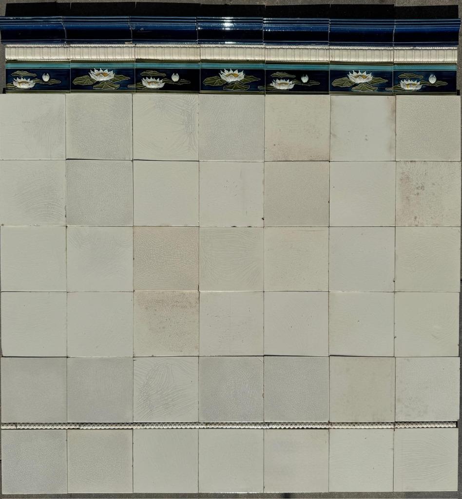 Art Nouveau lambrisering lotussen, Gebruikt, Minder dan 20 cm, 10 m² of meer, Wandtegels