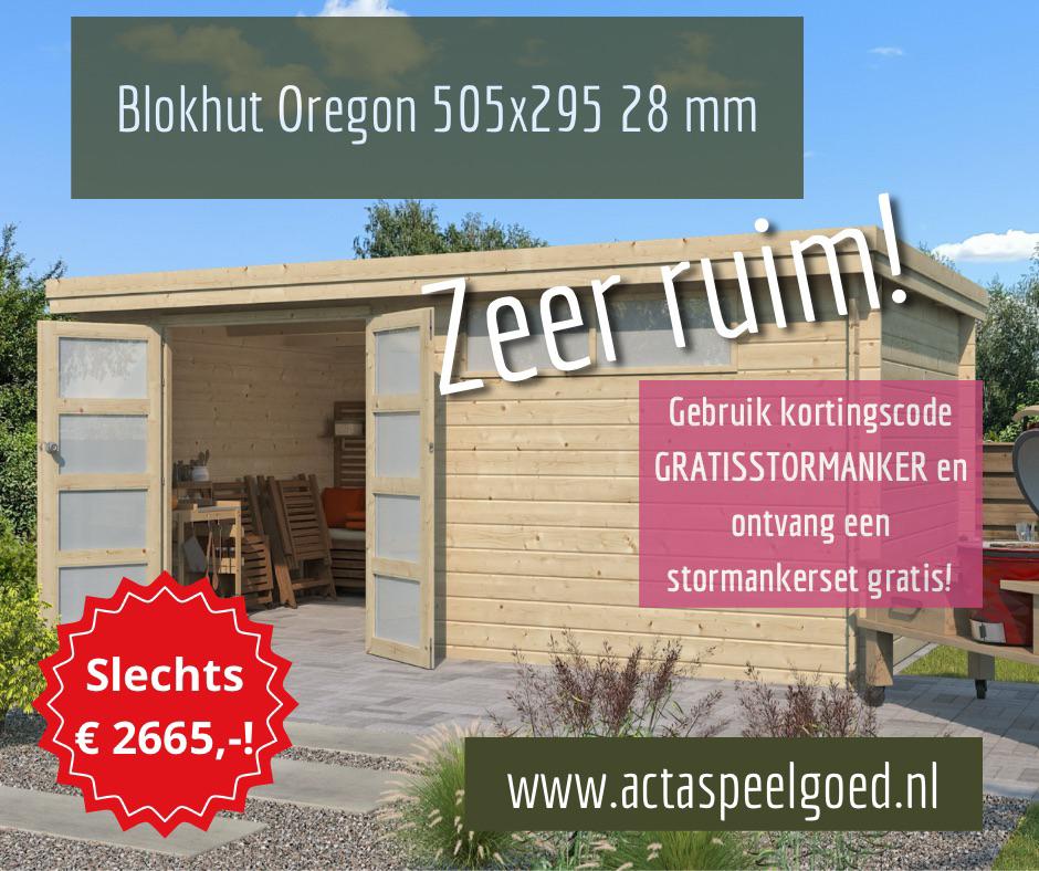 ZEER RUIM! Complete Blokhut Berging Tuinhuis Schuur 505x295, Tuin en Terras, Palen, Balken en Planken, Nieuw, Planken, 250 cm of meer