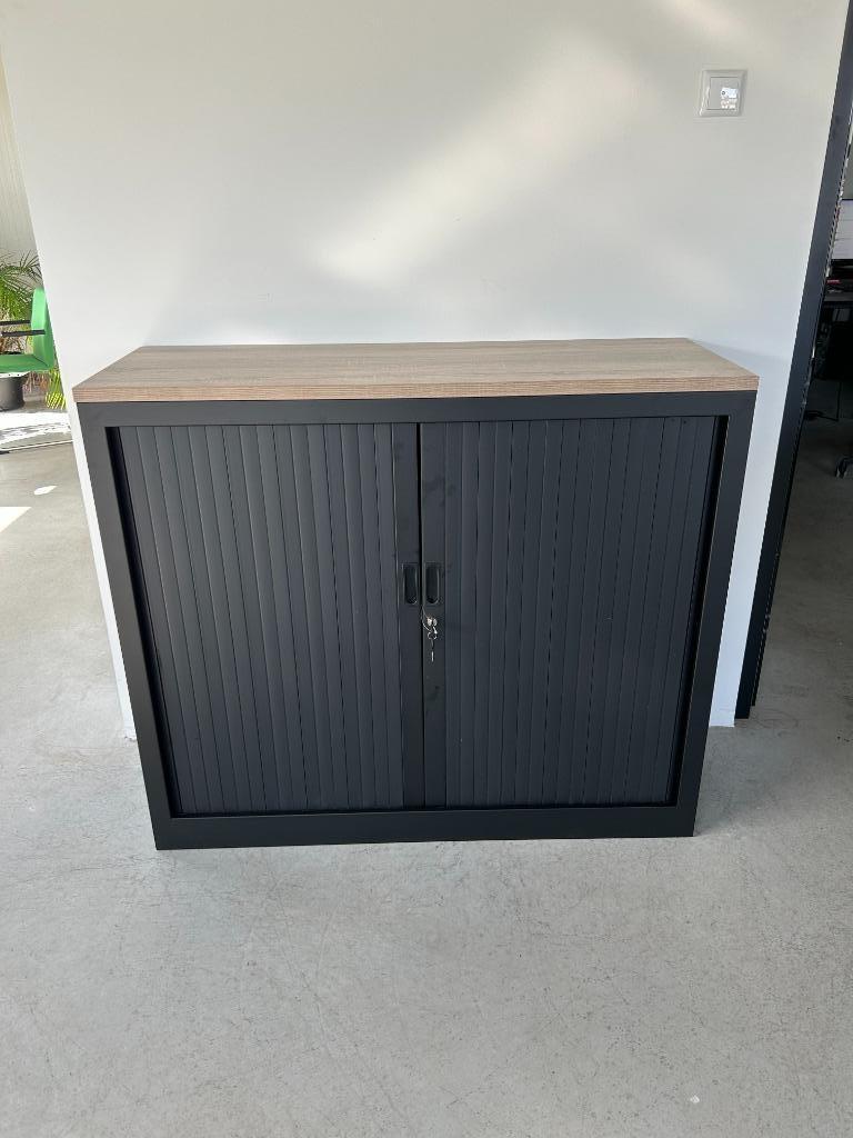 Roldeurkast archiefkast zwart 105x120x45 cm , nieuw, 100 tot 150 cm, 100 tot 150 cm, Nieuw, Ophalen of Verzenden