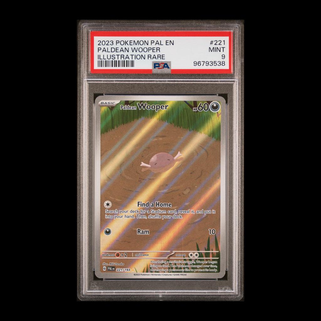 Paldean Wooper Illustration Rare PSA 9, Ophalen of Verzenden, Zo goed als nieuw, Losse kaart