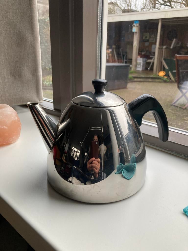 Bredemeijer Minuet theepot. Dubbelwandig1,2 l, Ophalen, Rvs