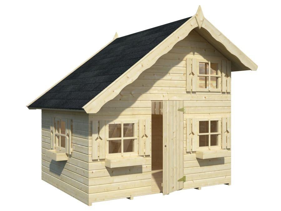 Speelhuisje buiten | Op voorraad | 16mm dikke wanden | Leeuw, Groenestraat 34, 6669DS Dodewaard, Mail@wellestuinhout.nl, Nieuw