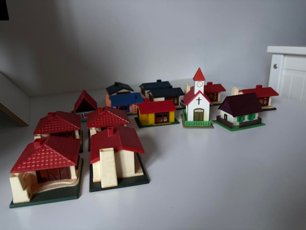 14 Modelhuisjes voor Treinbaan - Kerk retro simex, Overige merken, Gebruikt, Gelijkstroom of Wisselstroom, Overige typen