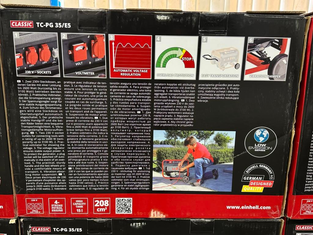 Einhell TC-PG 35/E5 Generator - Nieuw!, Elektrisch startend, Benzine, Nieuw, Ophalen of Verzenden