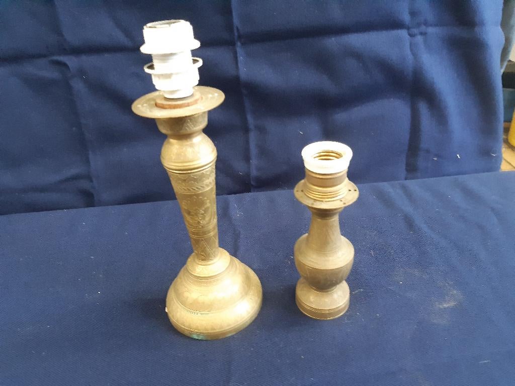 2 lampvoeten, Ophalen of Verzenden, Gebruikt, Metaal, Minder dan 50 cm