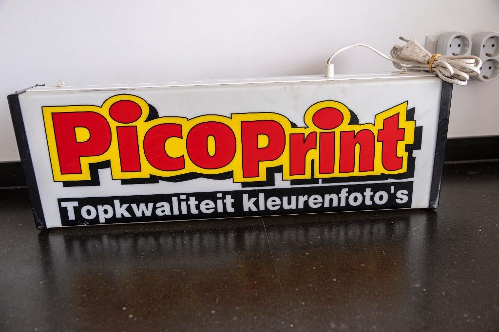 Reclame lichtbak van Picoprint, Verzamelen, Merken en Reclamevoorwerpen, Ophalen of Verzenden, Gebruikt, Lichtbak of (neon) lamp