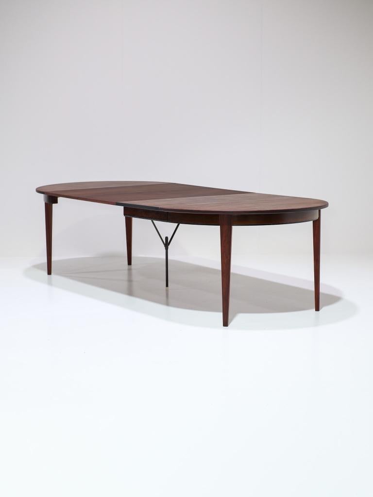 Uitschuifbare eettafel Omann Jun 55 palissander vintage, Huis en Inrichting, Tafels | Eettafels, Ophalen, 100 tot 150 cm, -, -