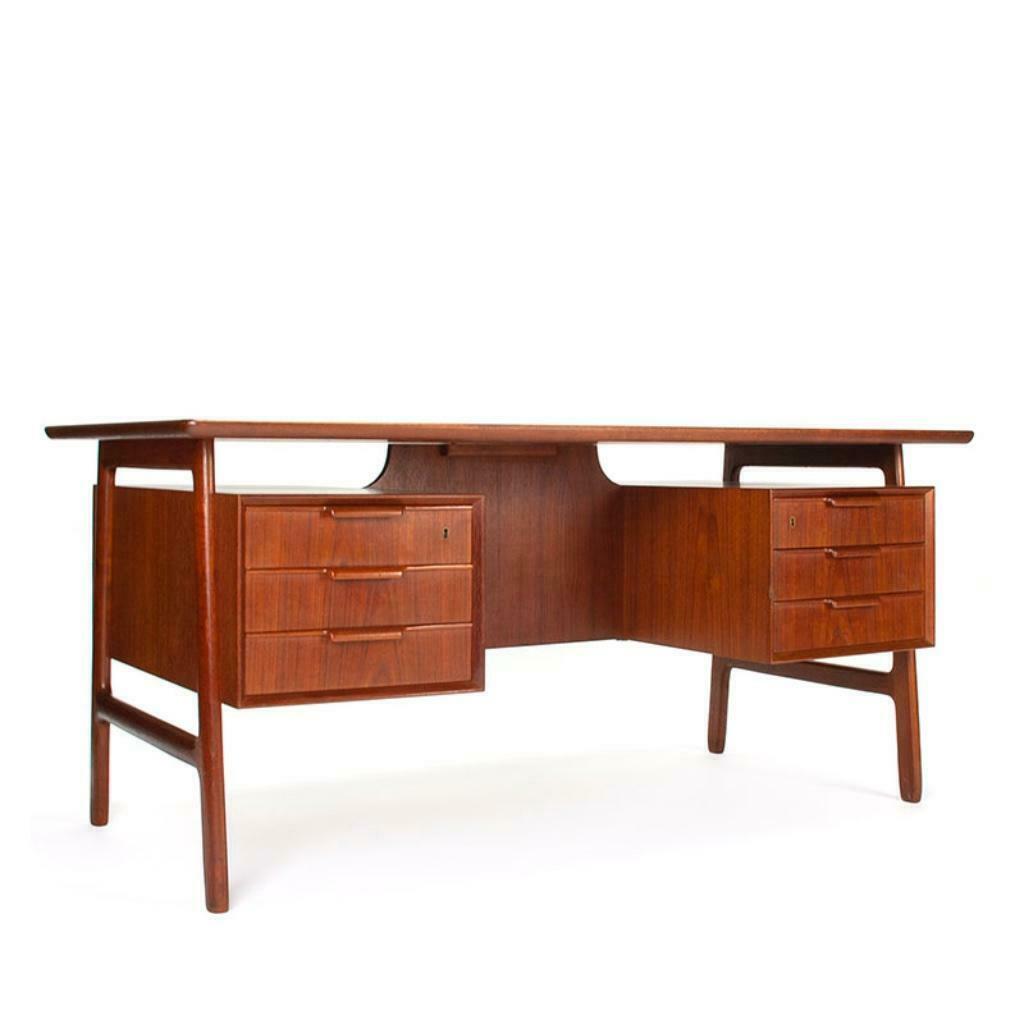 Deens teakhouten vintage bureau jaren zestig, Huis en Inrichting, Ophalen, Gebruikt