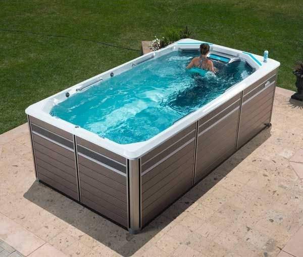 Endless pool swim spa E550 met hydraulische propeller, Tuin en Terras, Gebruikt, 200 tot 300 cm, Overige typen, 400 cm of meer