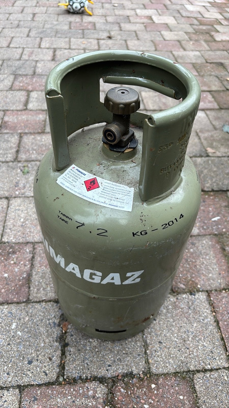 PRIMAGAZ Gasfles - 7.2 KG - 2014, Ophalen of Verzenden, Gebruikt