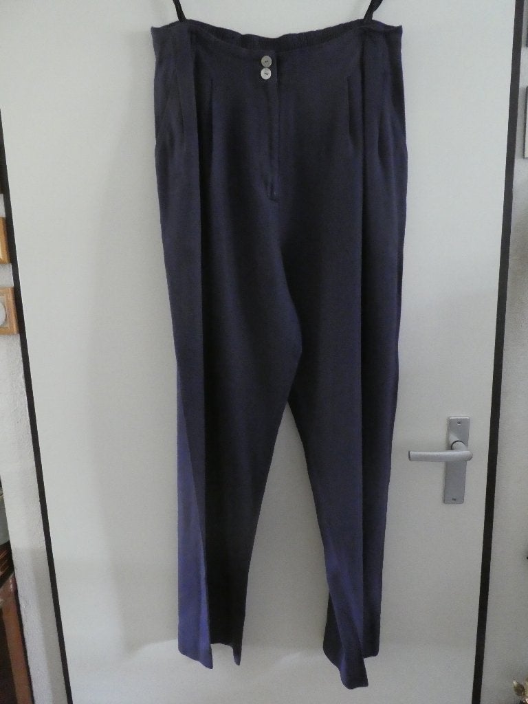 Elegante Pantalon met wijde pijpen - Maat 46, Kleding | Dames, Blauw, Maat 46/48 (XL) of groter, Ophalen of Verzenden, Gedragen