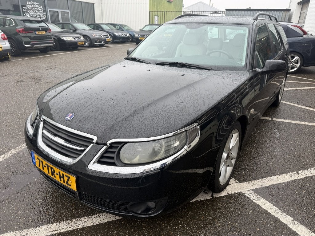 Saab 9-5 Estate 2.3 Turbo Aero (bj 2007, automaat), Auto's, Automaat, 12 maanden, 4 cilinders, Zwart