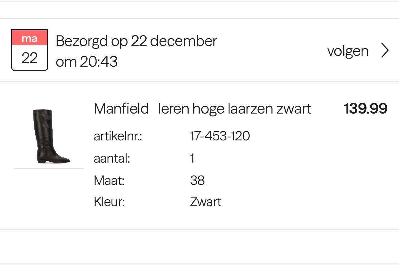 Manfield Leren Hoge Laarzen Zwart Maat 38, Ophalen of Verzenden, Zo goed als nieuw, Zwart, Hoge laarzen