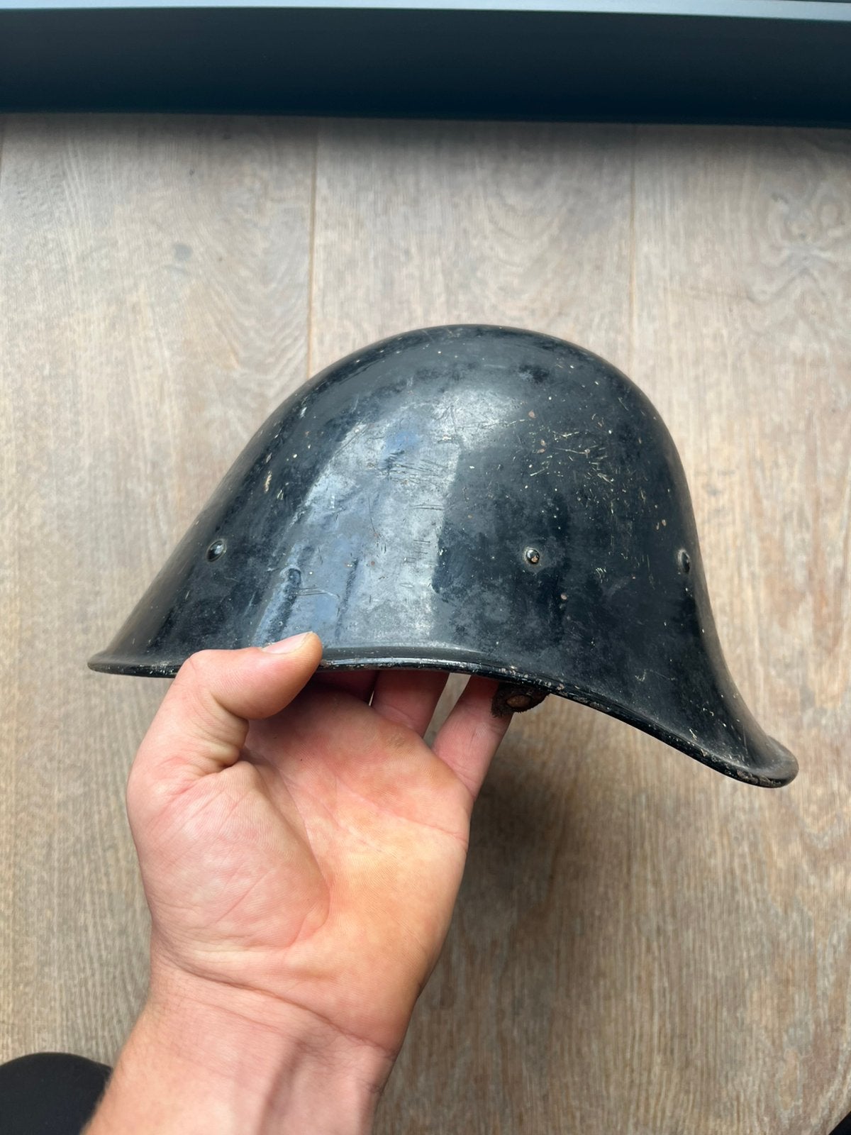 Nederlande M38 helm, Verzamelen, Militaria | Tweede Wereldoorlog, Ophalen of Verzenden, Nederland, Helm of Baret