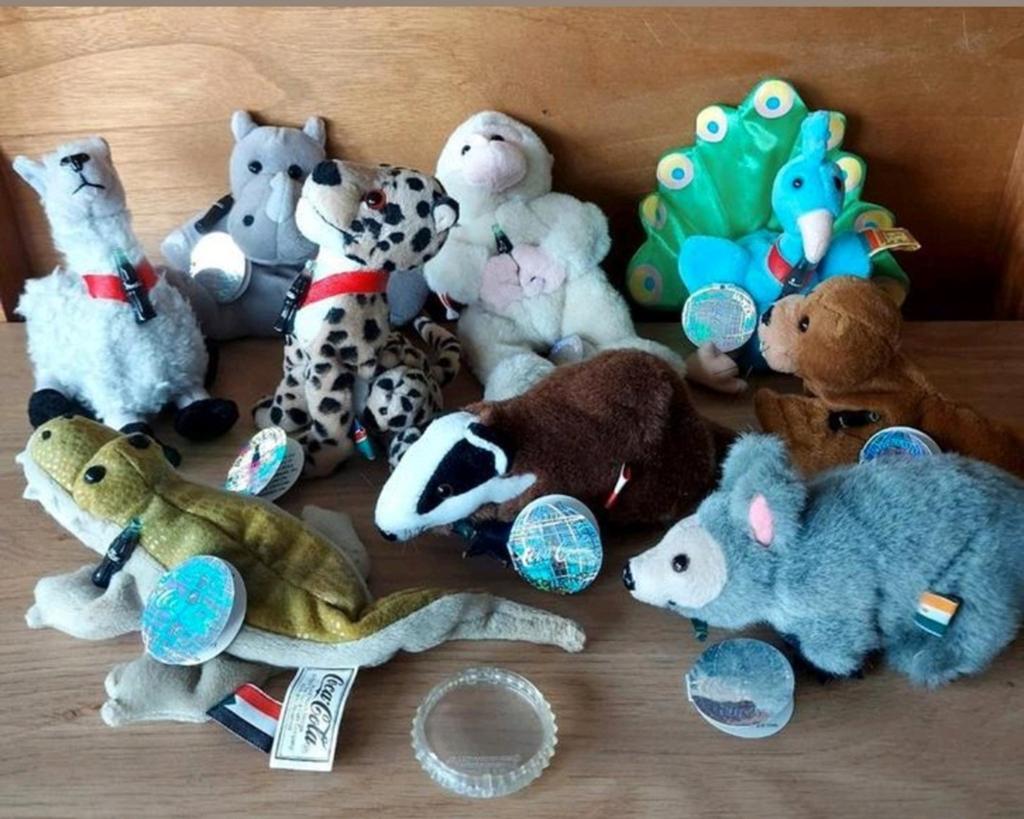 9 COCA COLA COLLECTION BEAN BAGS 1999*VERZAMELING DIEREN, Verzenden, Zo goed als nieuw, Overige typen