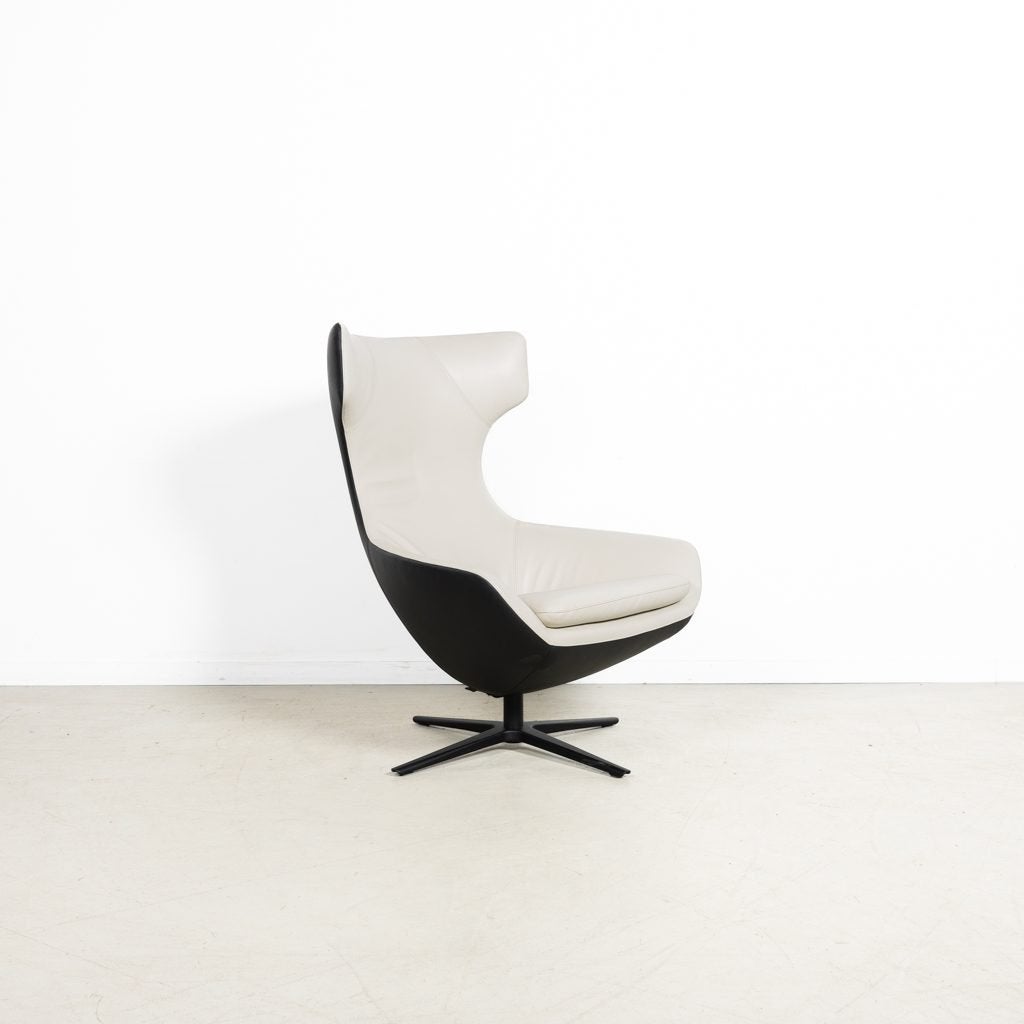 Leolux Caruzzo Fauteuil Wit/Zwart Leer