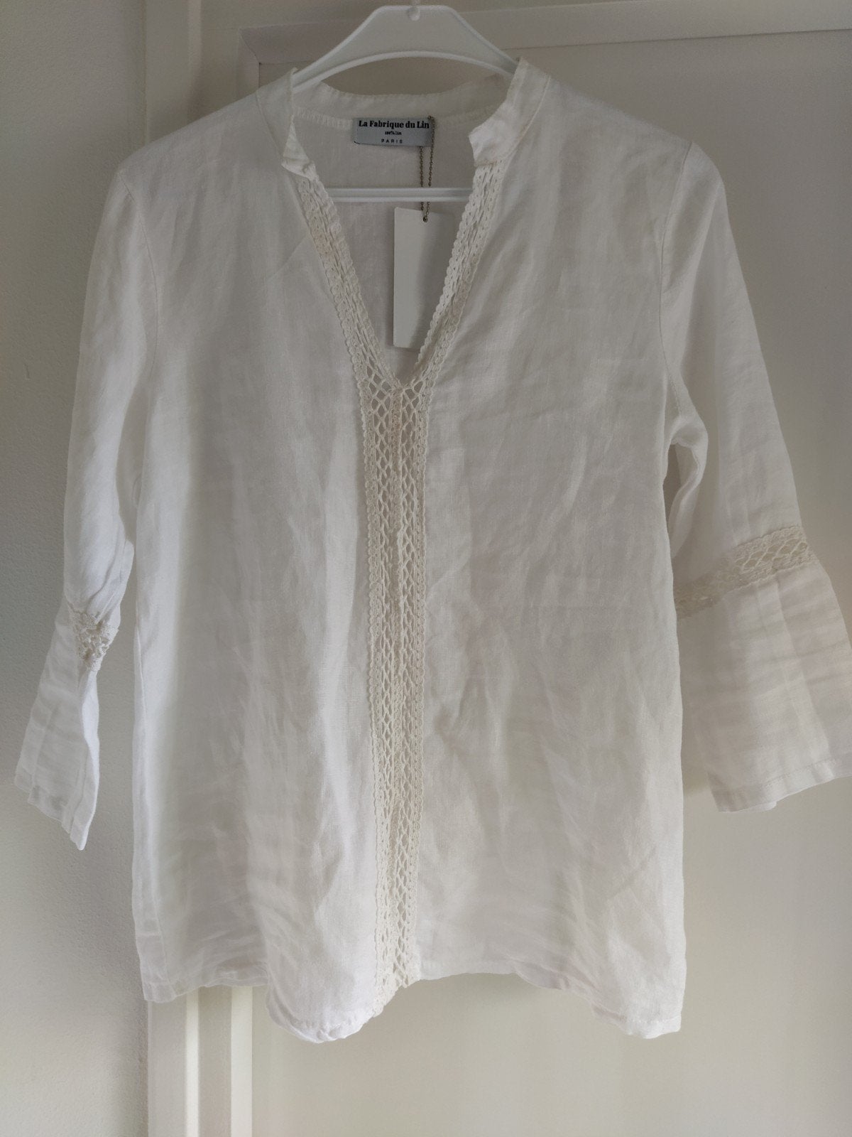 NIEUW!! Prachtige linnen blouse VAN 59,95 VOOR 12,50 EURO!, Kleding | Dames, Verzenden, Nieuw, Maat 36 (S), Wit