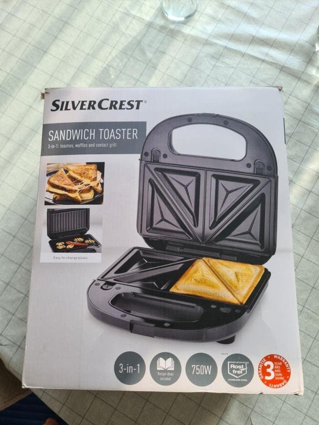 Silvercrest Wafelijzer 3-in-1: Toasties, Wafels & Grill, Witgoed en Apparatuur, Wafelijzers, Ophalen of Verzenden, Uitneembare platen