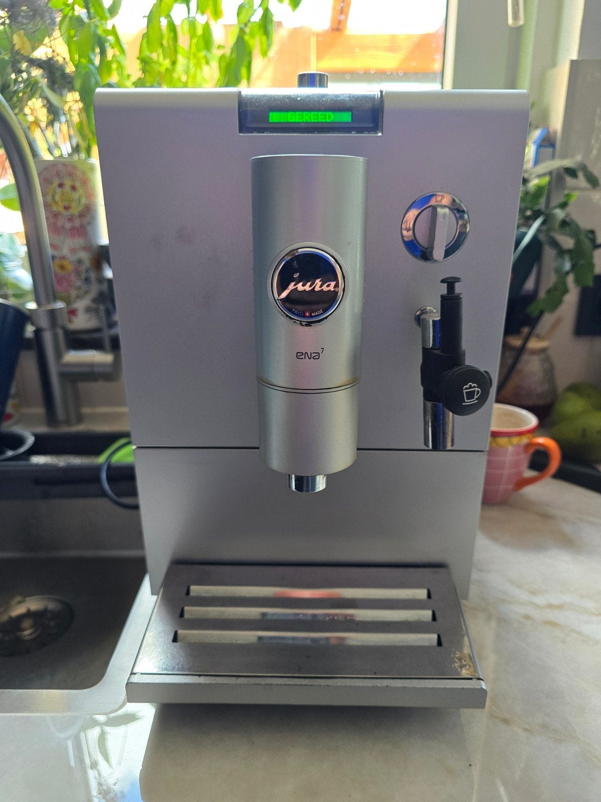 Jura ENA 7 Koffiemachine - gebruikt, Witgoed en Apparatuur, Koffiezetapparaten, Ophalen, Koffiemachine, Koffiebonen, Zo goed als nieuw