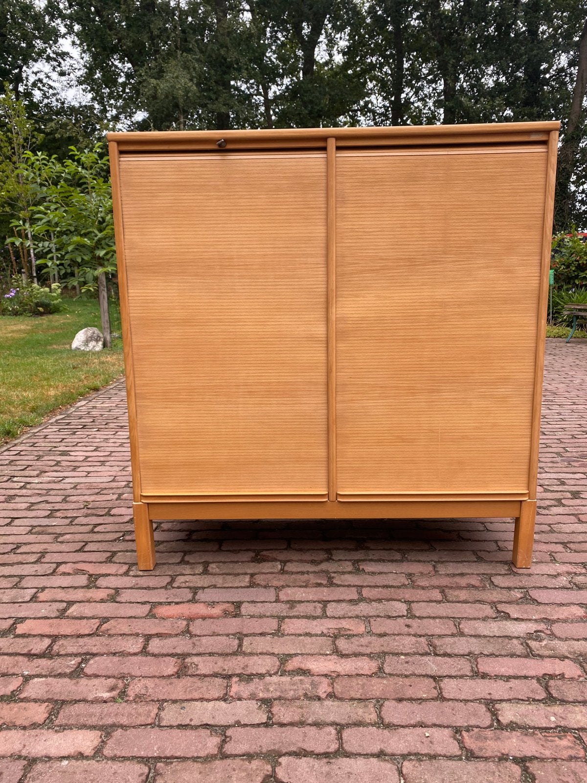 Vintage Kinnarps roldeurkasten Scandinavisch design 80’s, Ophalen, Scandinavisch design, 100 tot 150 cm, 100 tot 150 cm