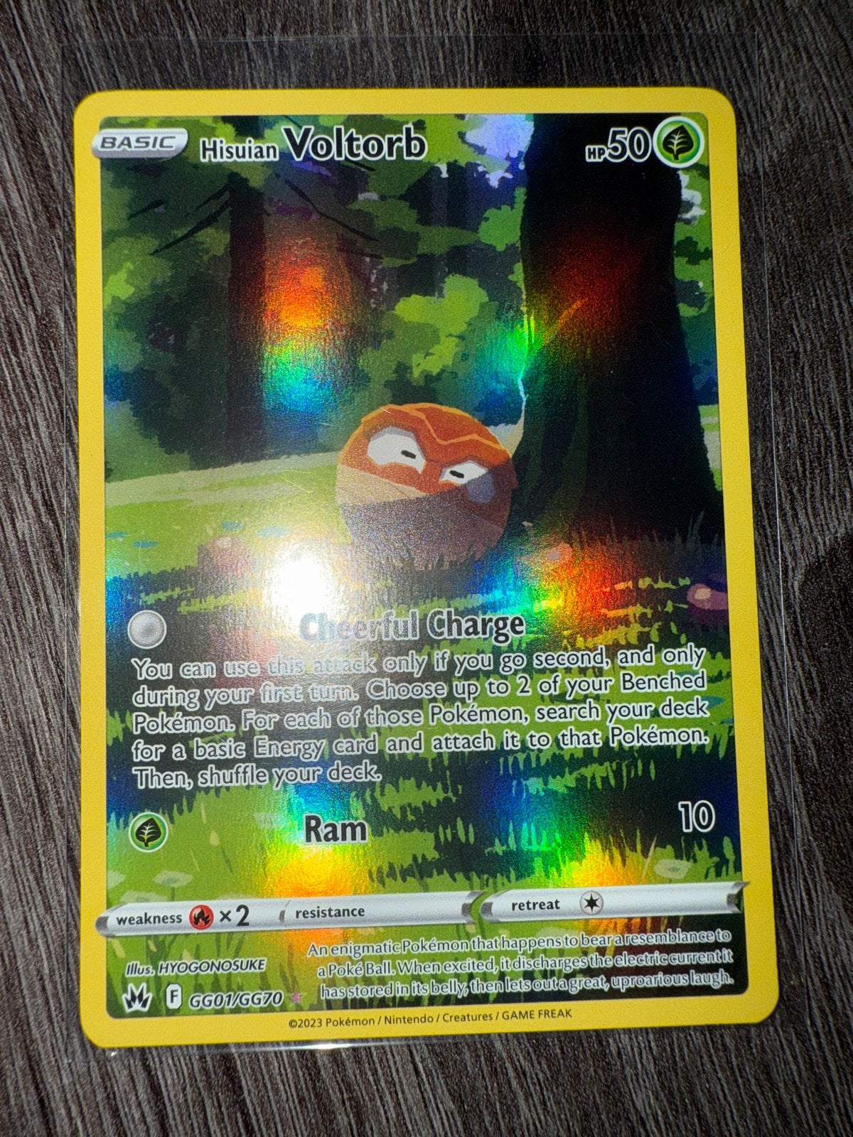Hisuian Voltorb GG01/GG70 Pokémon Kaart (Foil), Ophalen of Verzenden, Zo goed als nieuw, Losse kaart, Foil