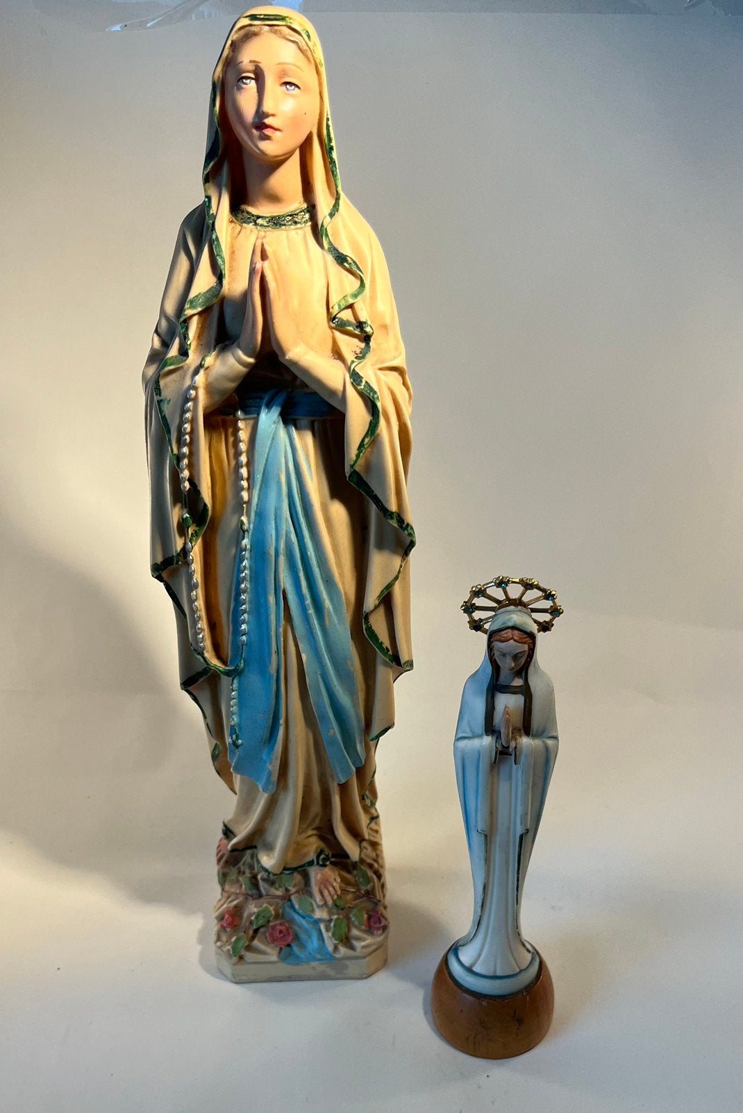 2x Maria Beeld van Kunsthars - Groot & Klein Setje, Ophalen of Verzenden