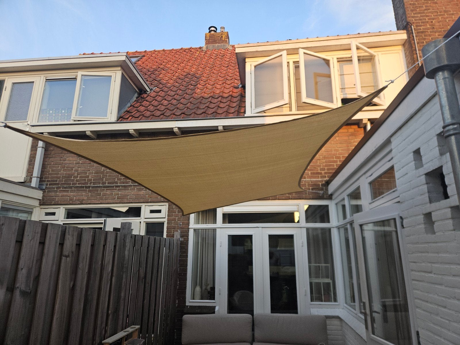 Schaduwdoek zand 180x300, Tuin en Terras, Ophalen