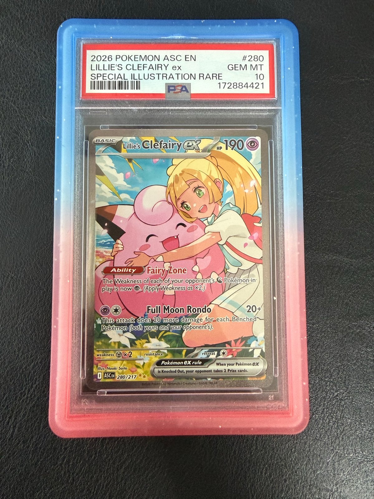 PSA 10 Lillie's Clefairy ex Special Illustration Rare, Ophalen of Verzenden, Zo goed als nieuw, Losse kaart