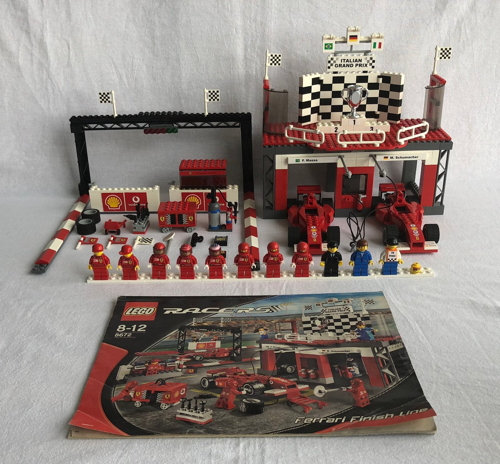 Lego Racers 8672 - Ferrari Finish Line - K3, Lego, Lego, Overige thema's, Lego