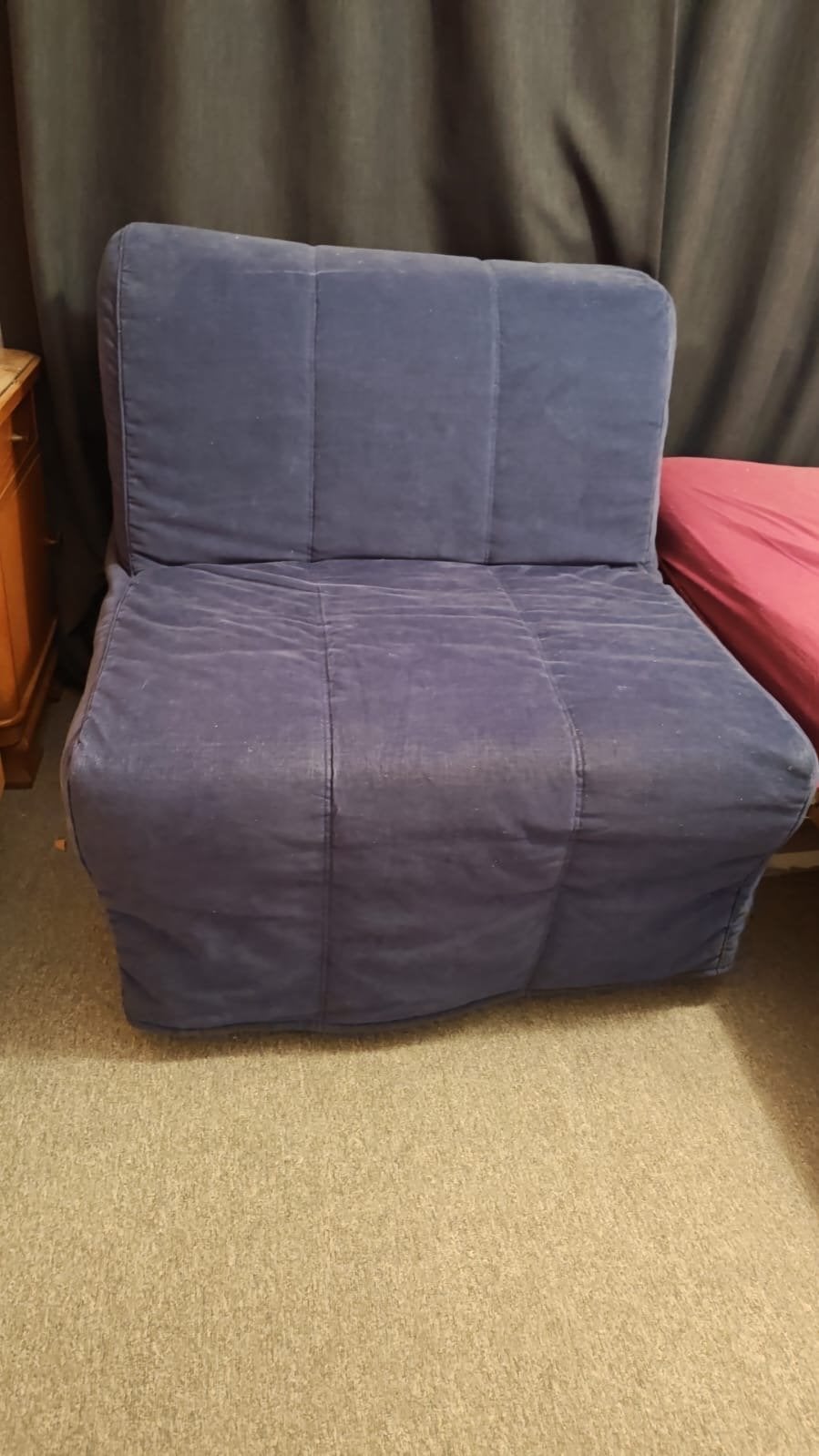 Slaapfauteuil / Opklapbed 1.90 x 82 cm, Ophalen, Gebruikt, Eenpersoons, 190 cm of minder