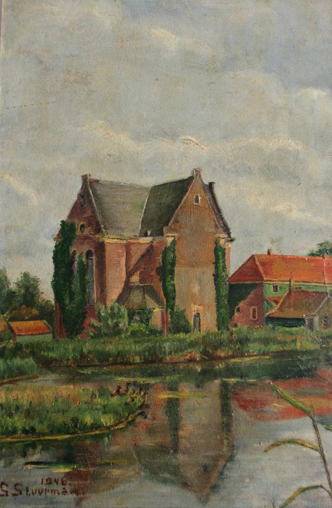 G. Stuurman: Grote Kerk Westzaan in 1946, Ophalen of Verzenden