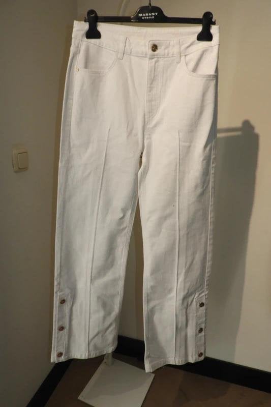 Studio Anneloes wide fit witte broek knopen onderkant S.M, Studio Anneloes, Verzenden, Wit, Nieuw