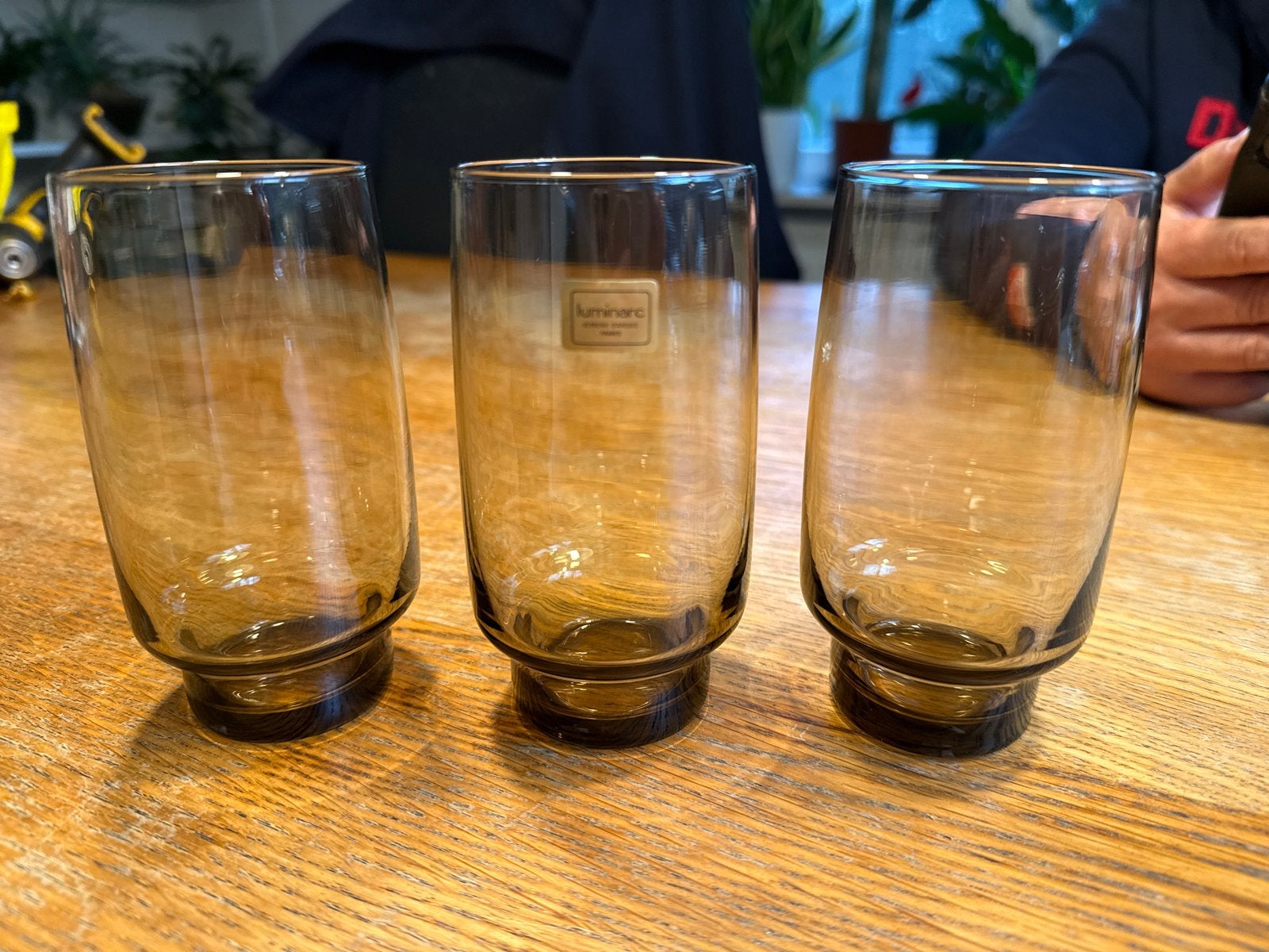 Set van 3 vintage Luminarc drinkglazen - rookglas, Antiek en Kunst, Ophalen of Verzenden