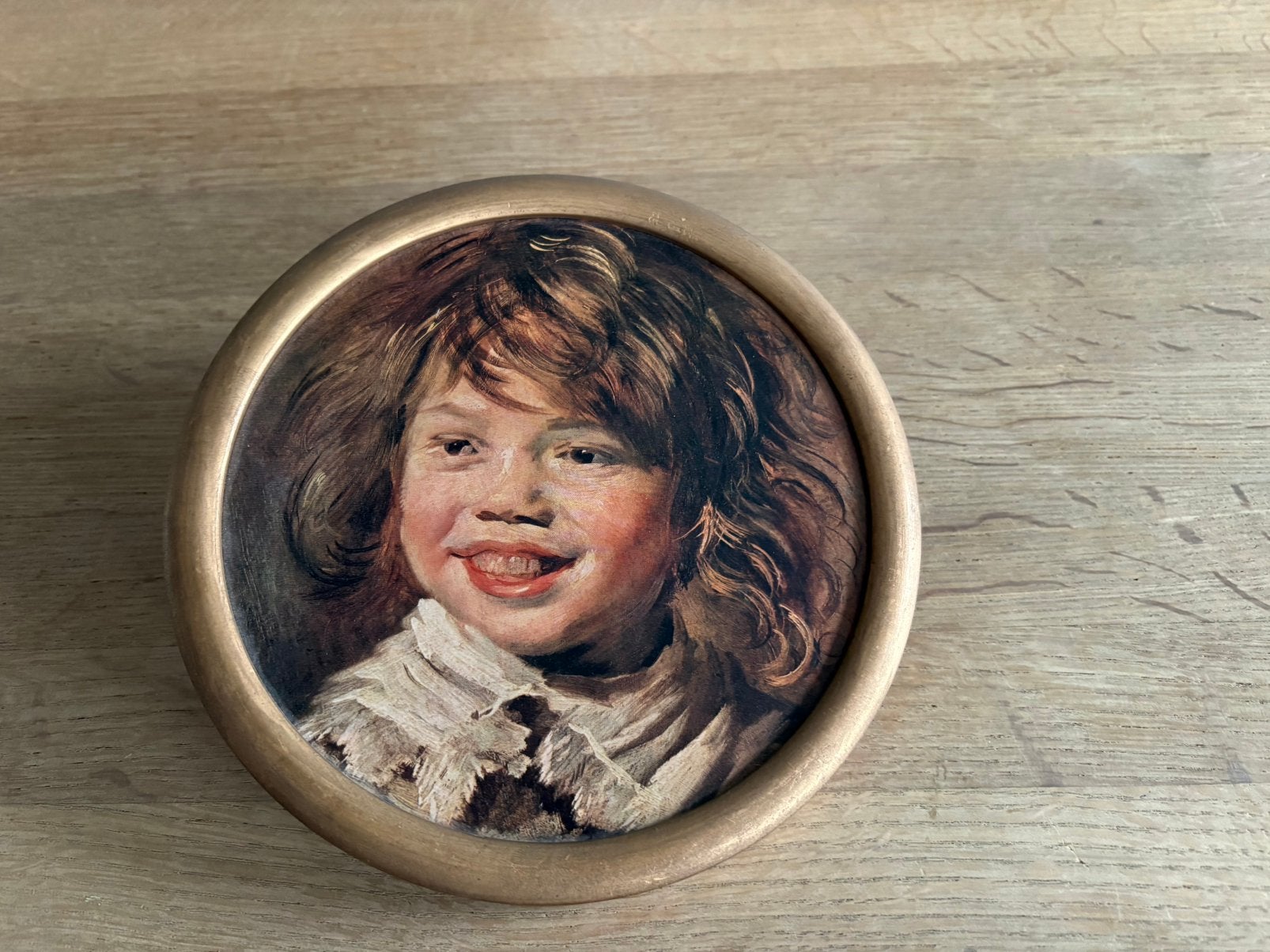 Mooie vintage reproductie ‘de Lachende jongen’ Frans Hals, Ophalen of Verzenden