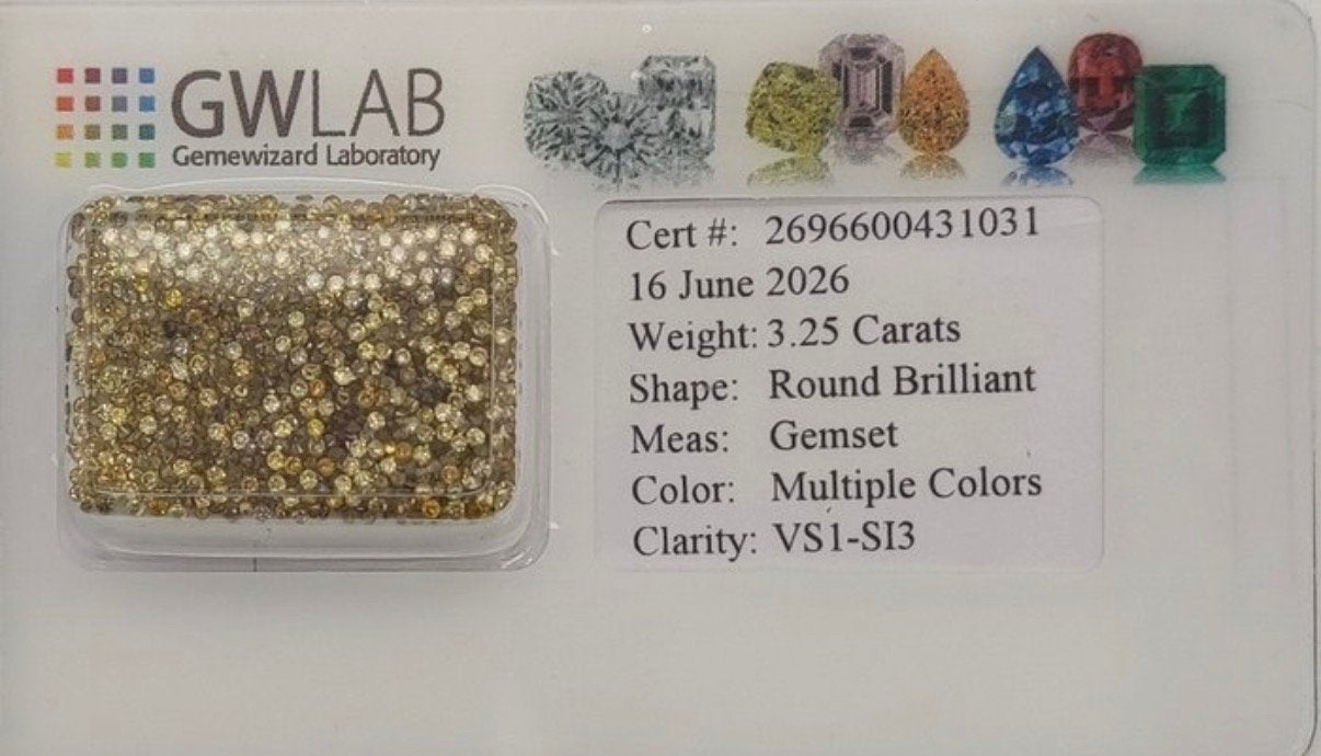 819 natuurlijke diamanten – 3,25 ct totaal,gecertificeerd, Sieraden, Tassen en Uiterlijk, Edelstenen, Ophalen of Verzenden, Nieuw