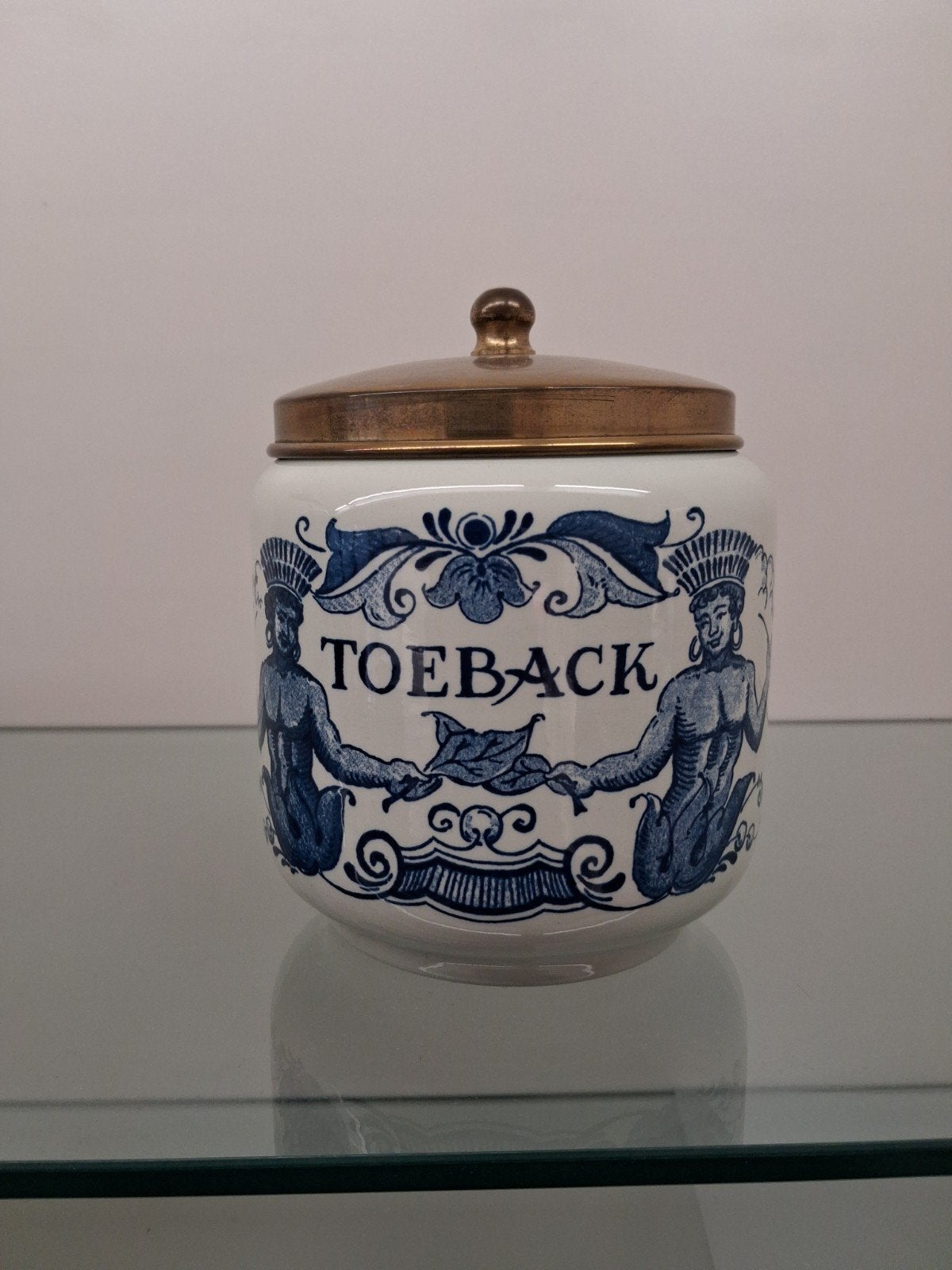 Delfts Blauwe Tabakspot met Deksel, Antiek en Kunst, Ophalen of Verzenden